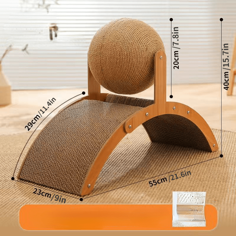 ๐ฑ 50% OFF NOW! ๐ Natural Sisal Cat Scratching Ball With Cardboard Pad โ Satisfies Scratching, Durable Sisal & Protects Furniture ๐งถ