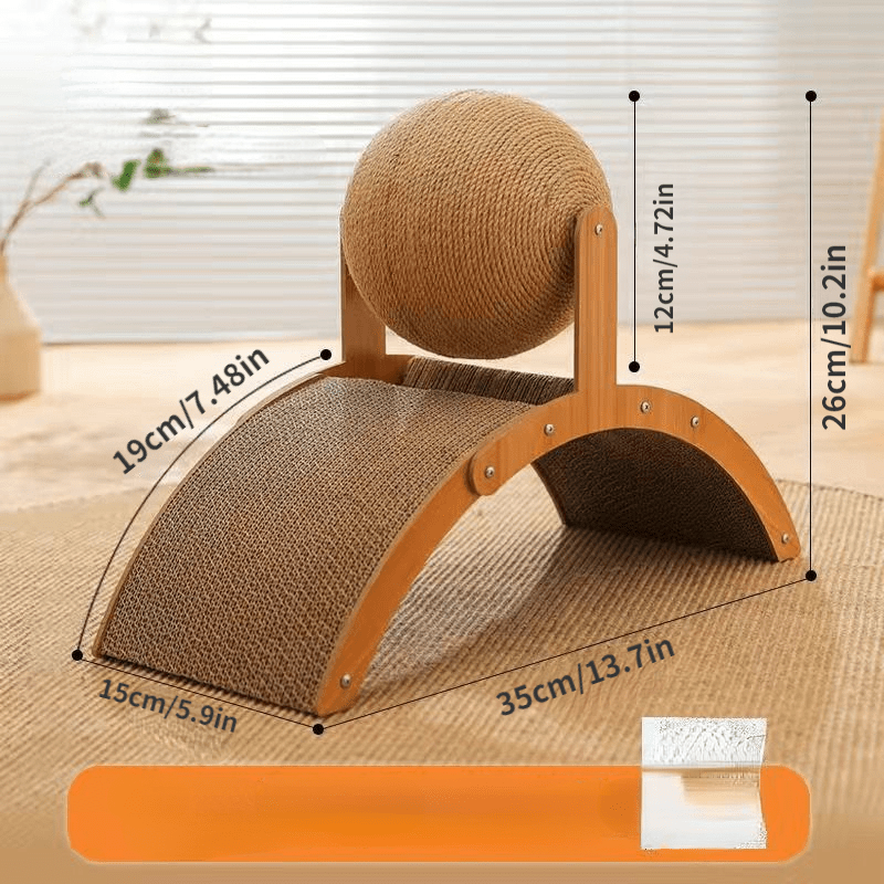 ๐ฑ 50% OFF NOW! ๐ Natural Sisal Cat Scratching Ball With Cardboard Pad โ Satisfies Scratching, Durable Sisal & Protects Furniture ๐งถ