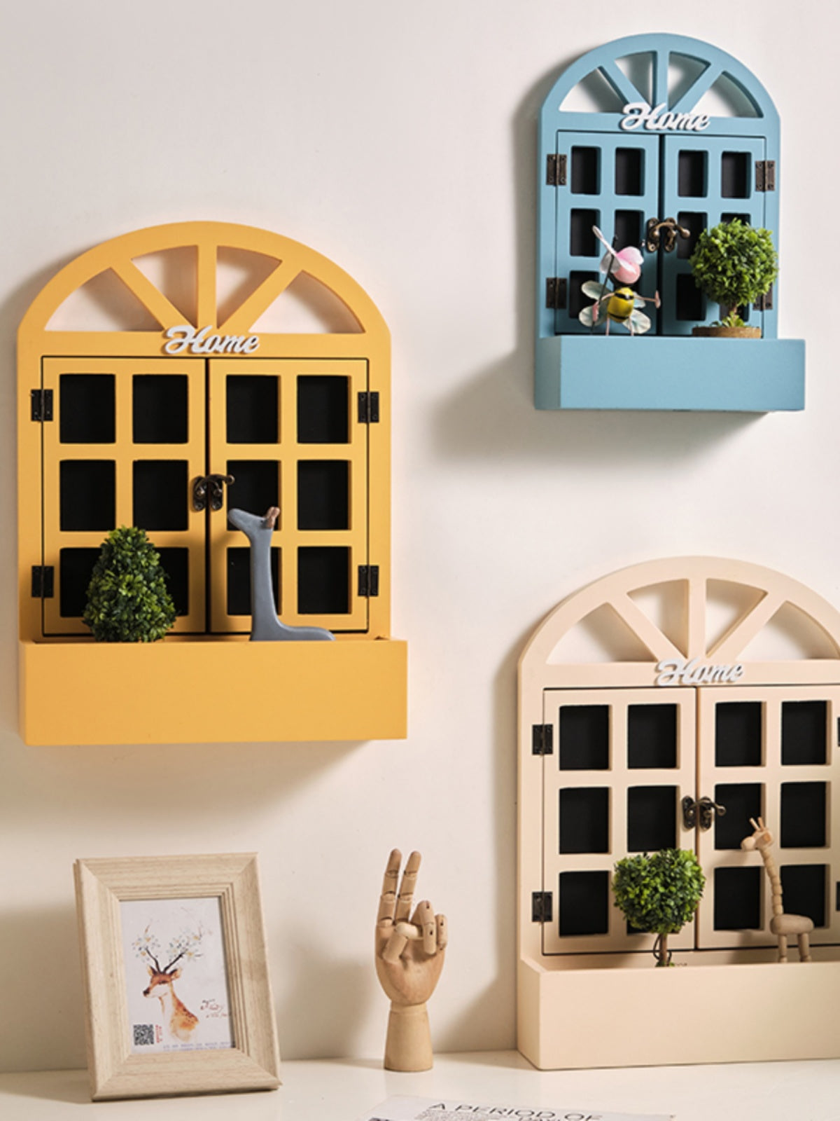 Pastoral Style Wall Decoration Wall Shelves Living Room Bedroom Creative Background Wall