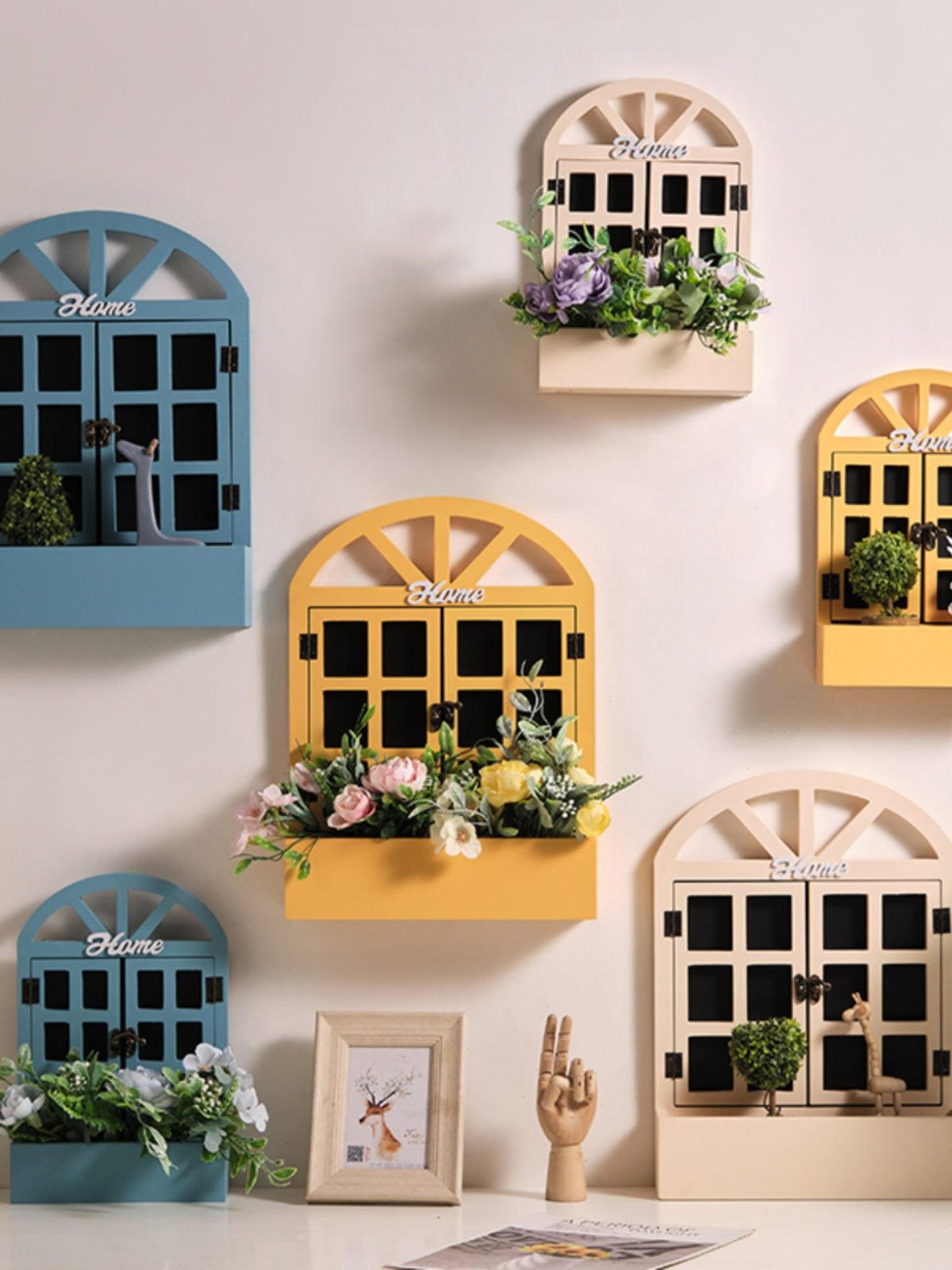 Pastoral Style Wall Decoration Wall Shelves Living Room Bedroom Creative Background Wall