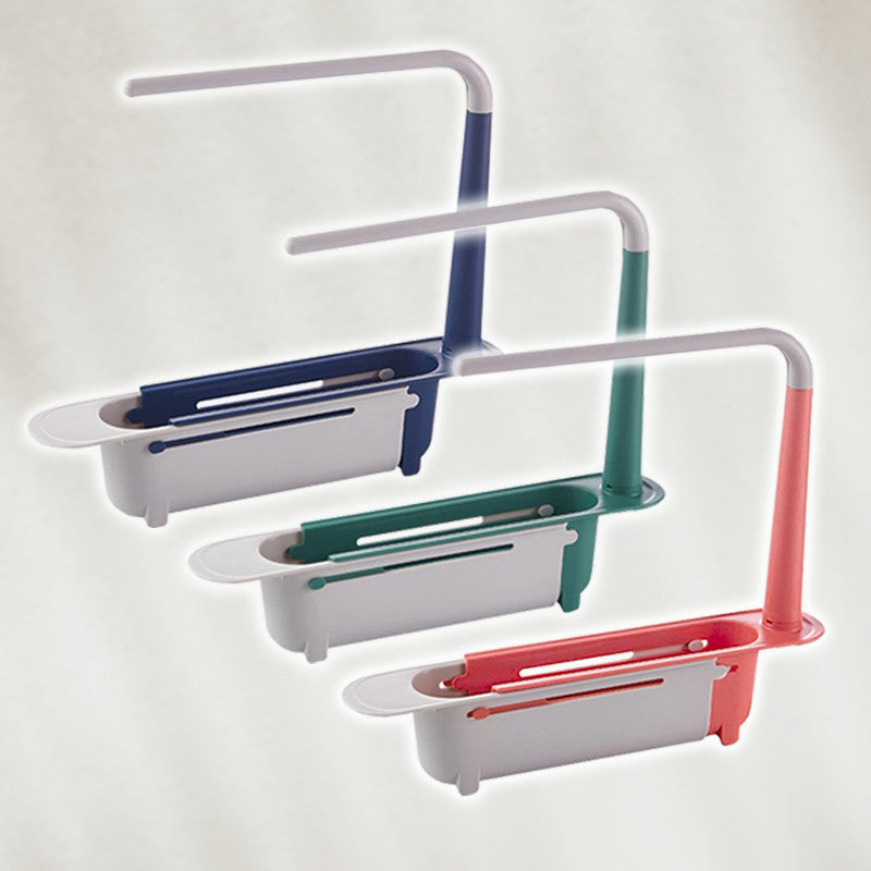 Alnoe 2-in-1 Adjustable Telescopic Sink Storage Rack Drain Holder