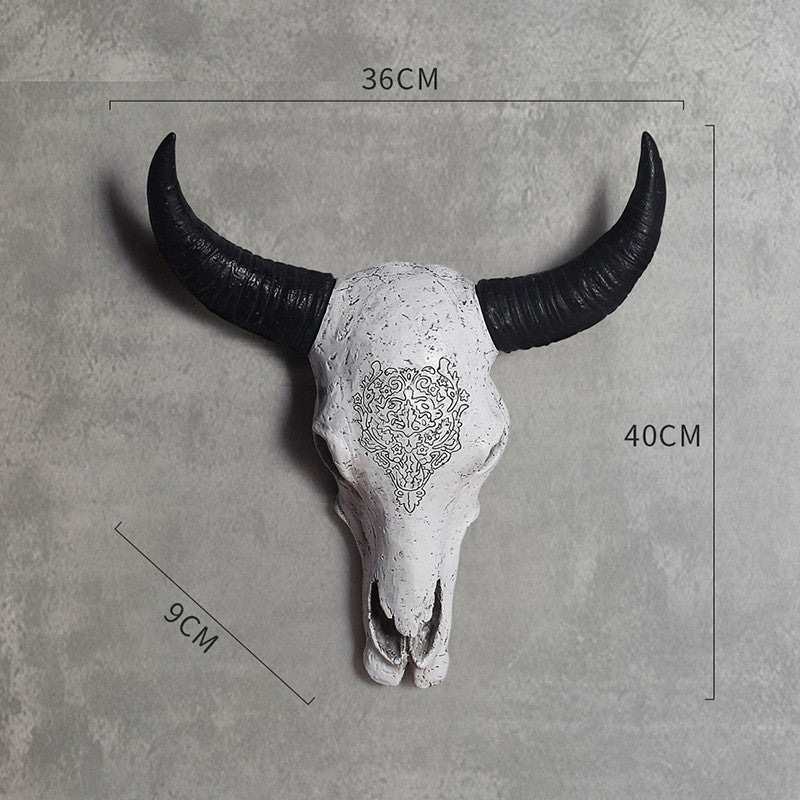 Retro cowhead skull wall hanging