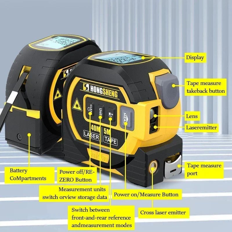 Made in Germany🎉3-In-1 Infrared Laser Tape Measuring