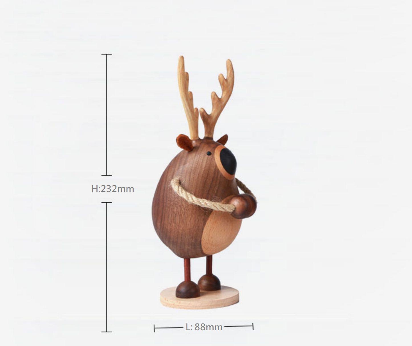 Couple Deer Figurines Wooden Hand Carved Wedding Gifts
