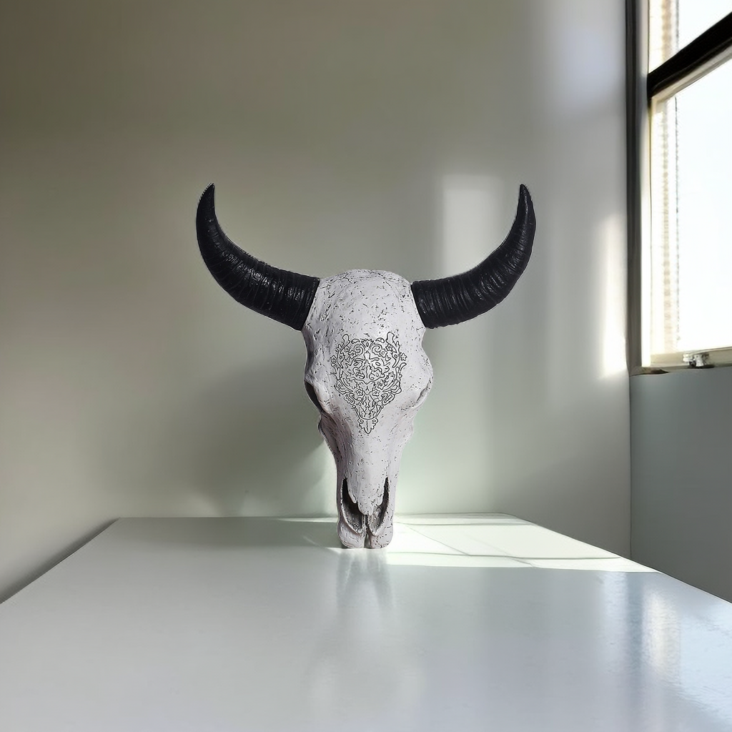 Retro cowhead skull wall hanging