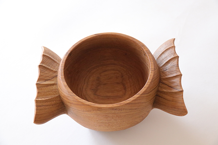 Double Wing Bowls Teak Wood Wooden Hand Carved Art Decor