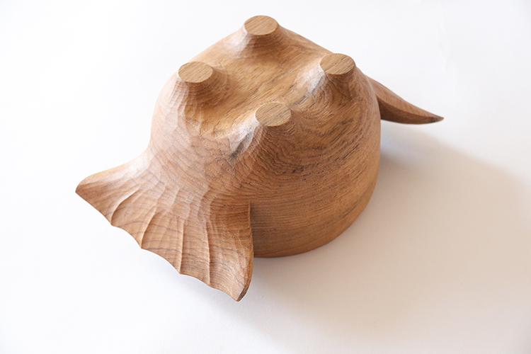 Double Wing Bowls Teak Wood Wooden Hand Carved Art Decor
