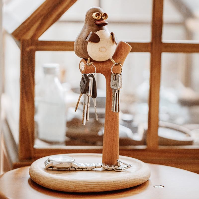 Duck Key Holder Storage Desktop Ornament Wooden Creative Gifts