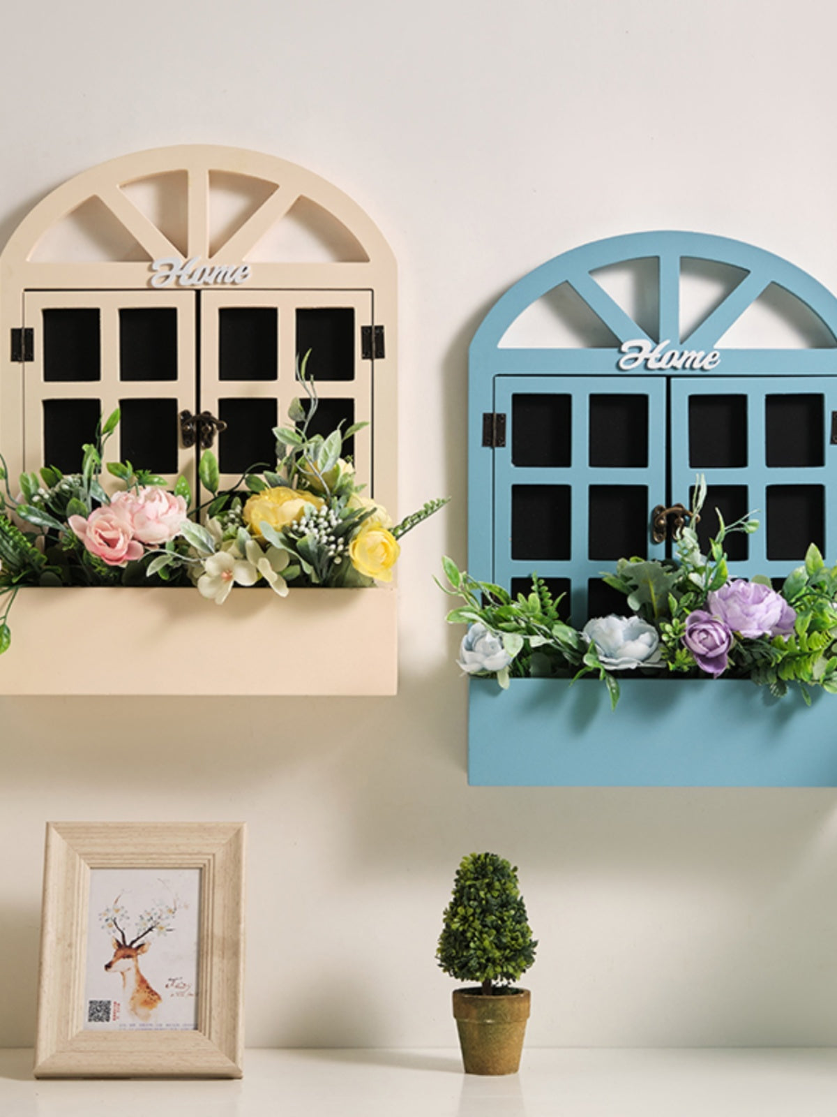 Pastoral Style Wall Decoration Wall Shelves Living Room Bedroom Creative Background Wall