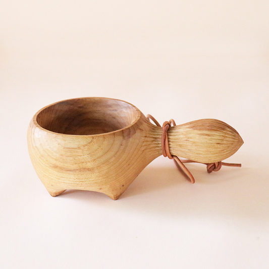Flower Fox Bowls Teak Wood Hand Carved Art Decor