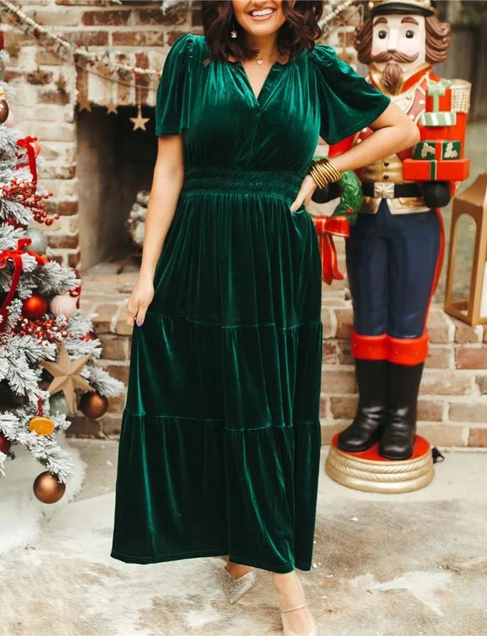 💃Women‘s Velvet Tiered Maxi Dress - Early Christmas Sale 49% OFF (Free Shipping)