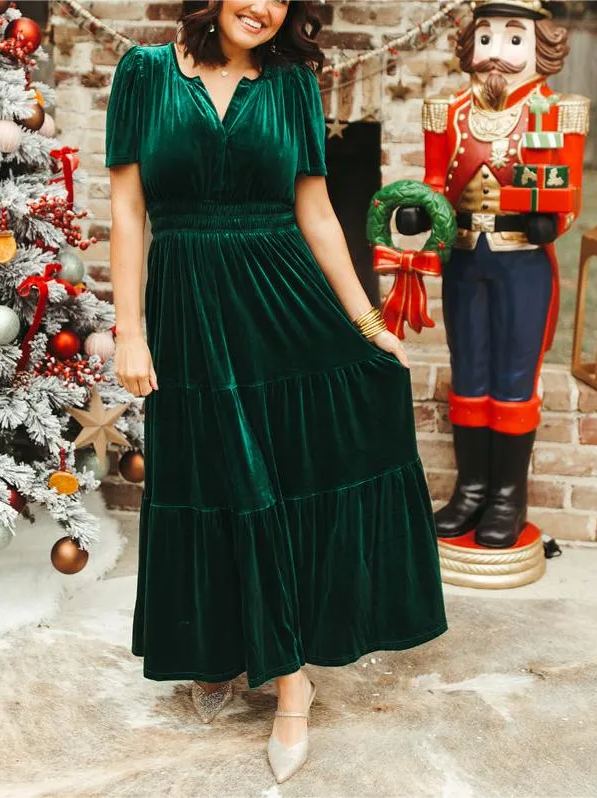 💃Women‘s Velvet Tiered Maxi Dress - Early Christmas Sale 49% OFF (Free Shipping)