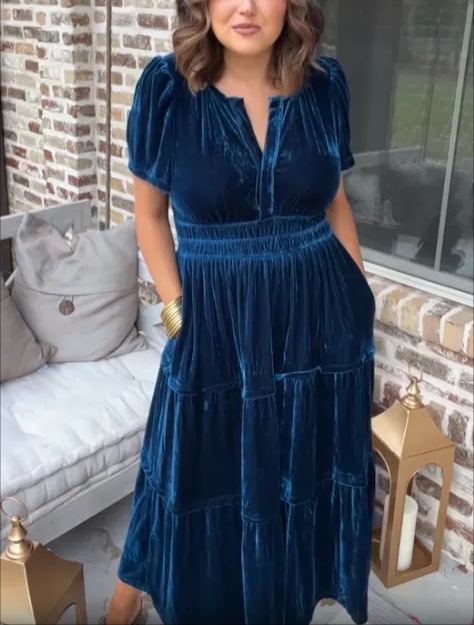 💃Women‘s Velvet Tiered Maxi Dress - Early Christmas Sale 49% OFF (Free Shipping)