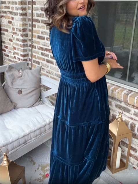 💃Women‘s Velvet Tiered Maxi Dress - Early Christmas Sale 49% OFF (Free Shipping)