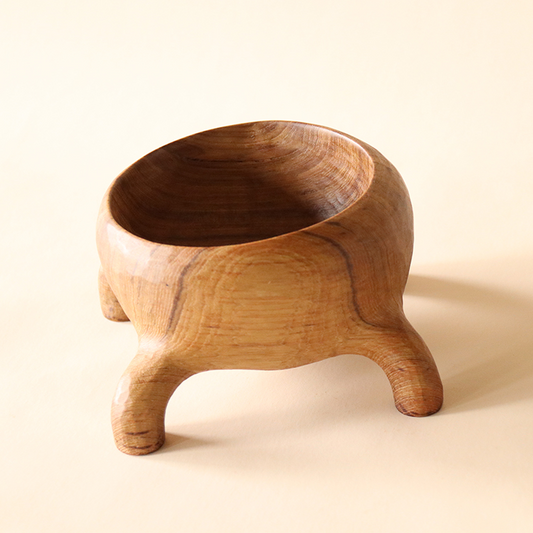Salad Bowls Hand Carved Big Mouth Teak Wood Art Decor