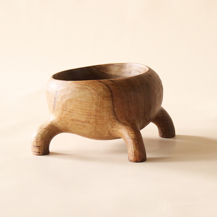 Salad Bowls Hand Carved Big Mouth Teak Wood Art Decor