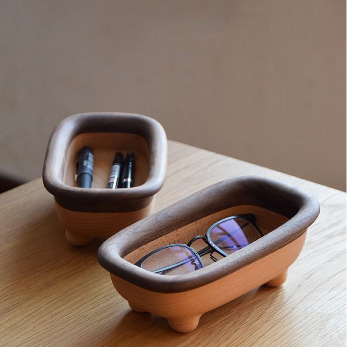 Storage Tray Wooden Handmade Bathtub Storage Box _ DC