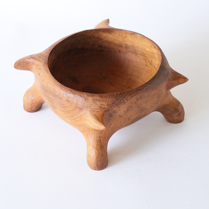 Teak Wood Bowls Hand Carved Wooden Beetle Art Decor