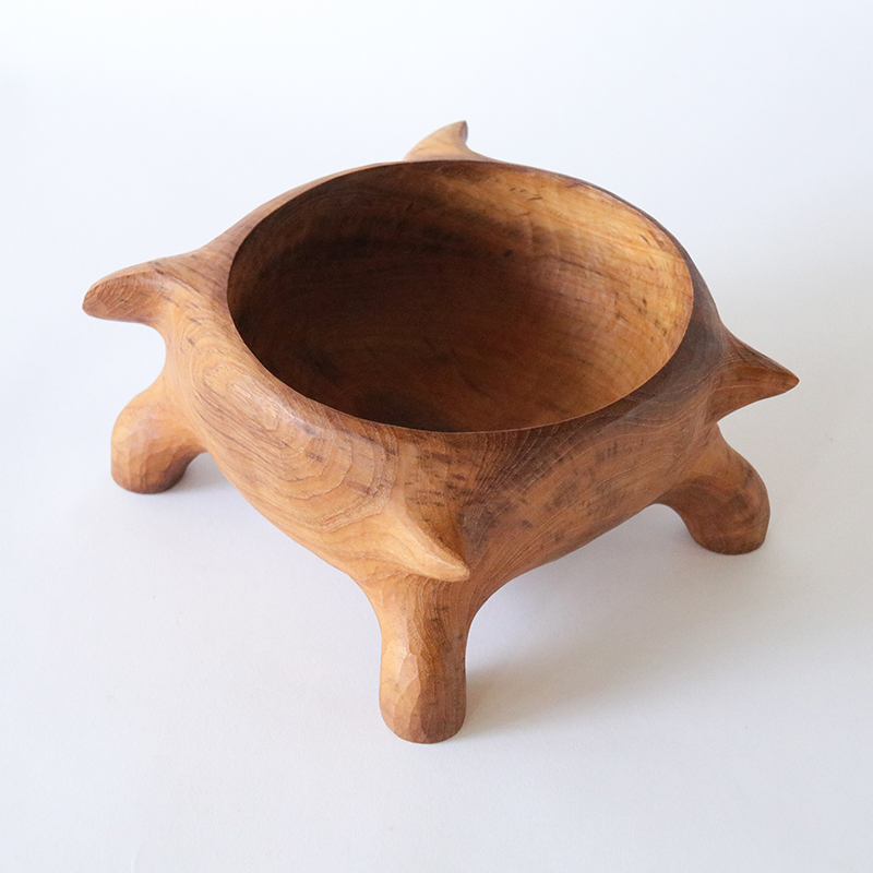 Teak Wood Bowls Hand Carved Wooden Beetle Art Decor