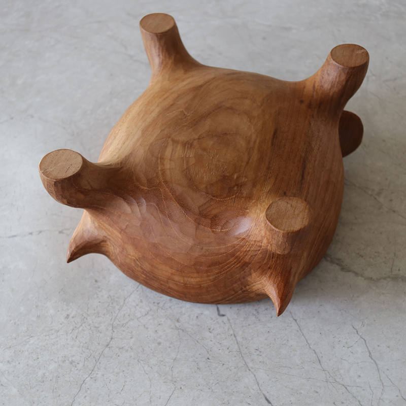 Teak Wood Bowls Hand Carved Wooden Beetle Art Decor