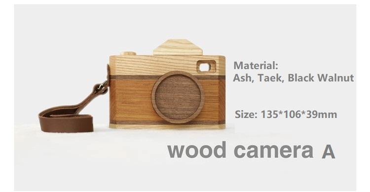 Wooden Camera Handcrafted Wood Retro Camera Décor Gifts-DC