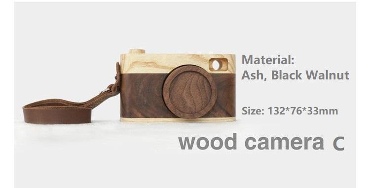 Wooden Camera Handcrafted Wood Retro Camera Décor Gifts-DC