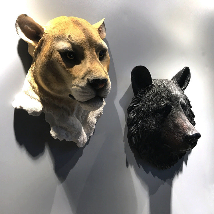 Simulation animal head wall hanging decoration