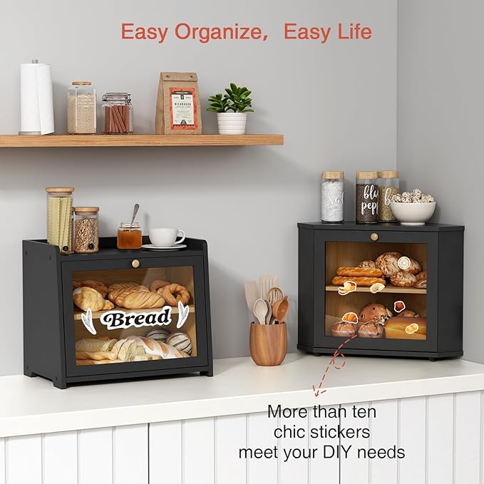 Kitchen countertop corner bread box