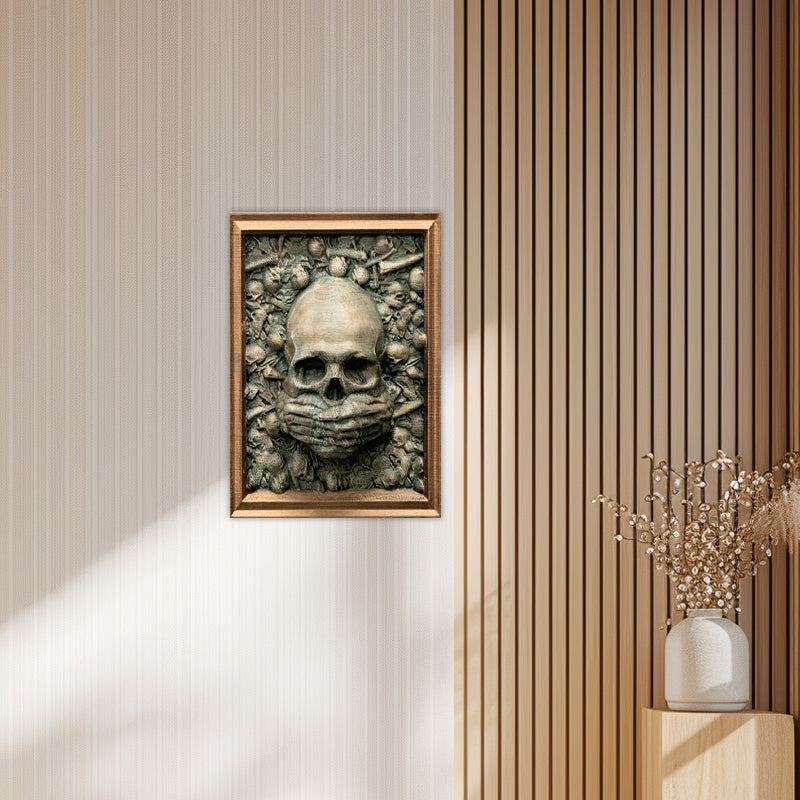 Three Wise Skulls Picture Frame Decor