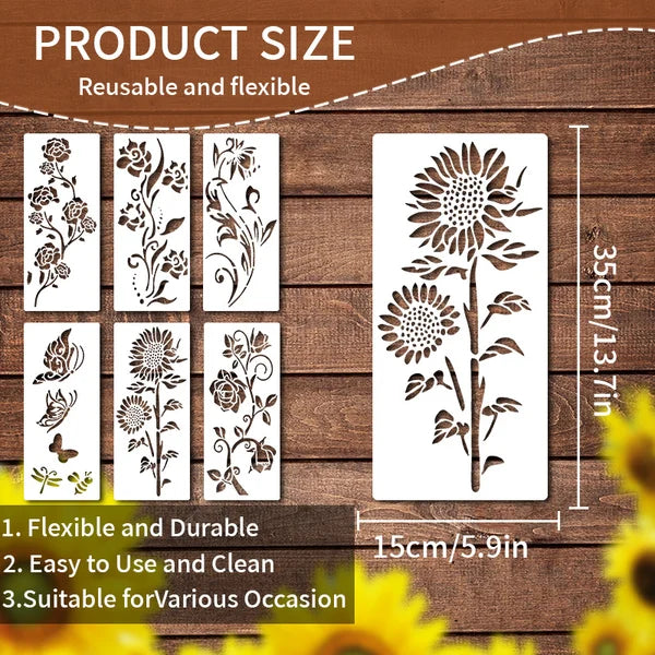 🔥DIY decoration🌻-Garden Fence Large Flower Stencils