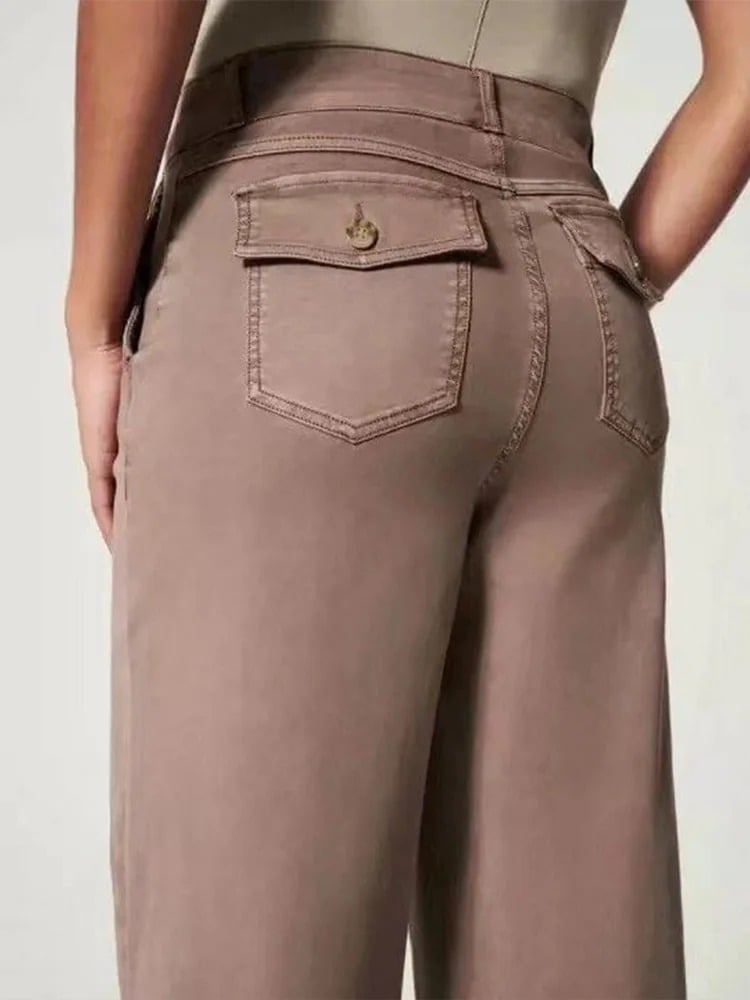 😍Last Day 49% OFF😍Tummy Control Twill Cropped Wide Leg Pant(Buy 2 Free Shipping)