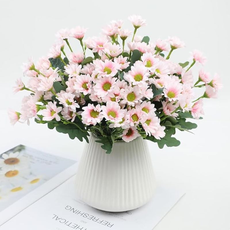 💥 Artificial Outdoor Sunset Mums Flowers - UV resistant, Waterproof, Windproof