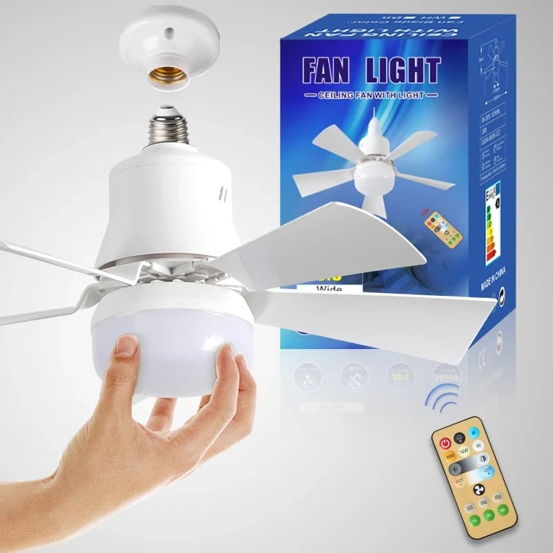 2-IN-1 PORTABLE CEILING FAN & LIGHT with Remote Control