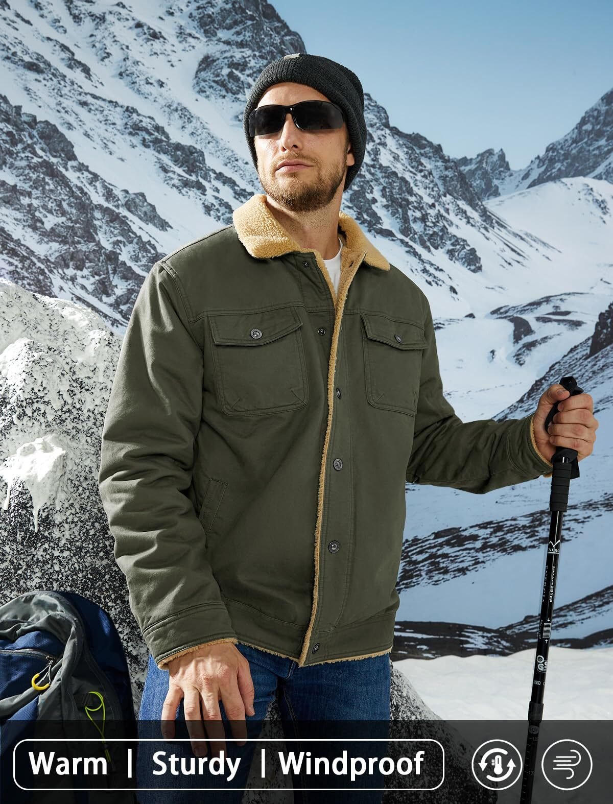 Men's Winter Jackets Sherpa Lined Jackets