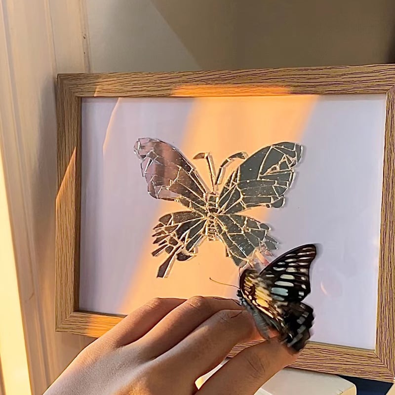 Creative handmade DIY - 🦋Butterfly Broken Mirror Photo Frame