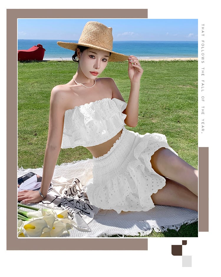 (🔥HOT SALE NOW 47% OFF)One-shoulder short seaside holiday two-piece suit