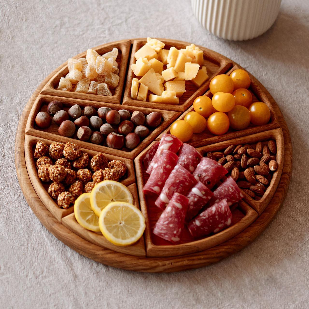 🏆Hot Sale⚡Puzzle Serving Tray - Wood with Removable Compartments