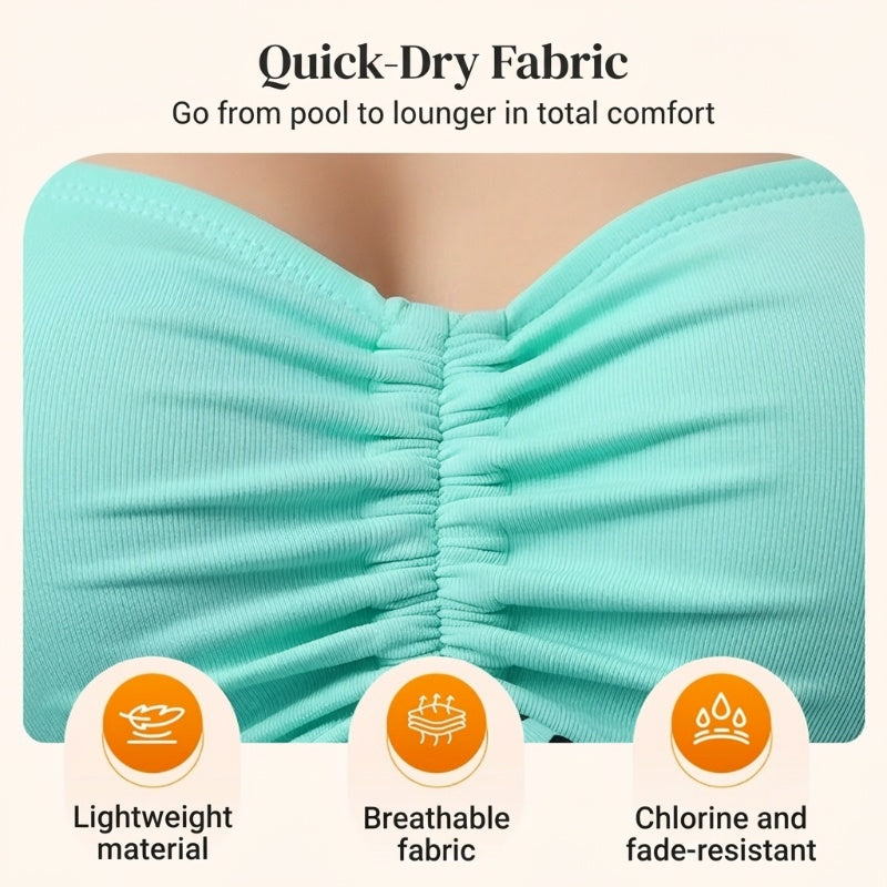 🏆Limited Time 60% Off! 💥👙Strap Top & Fitted Swim Shorts Separable Swimsuit