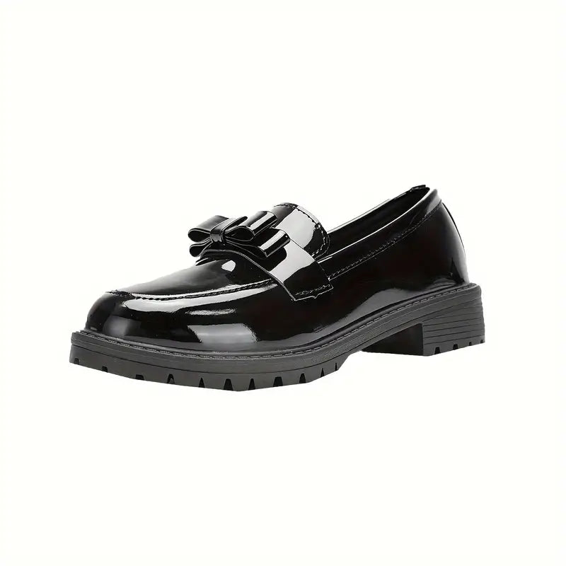 🔥Women's Solid Colour Fashion Thick Sole Leather Shoes