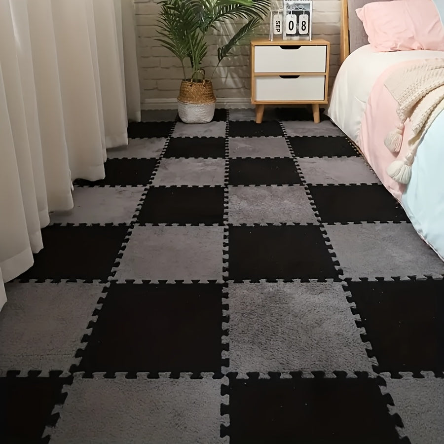 Spliced suede carpet