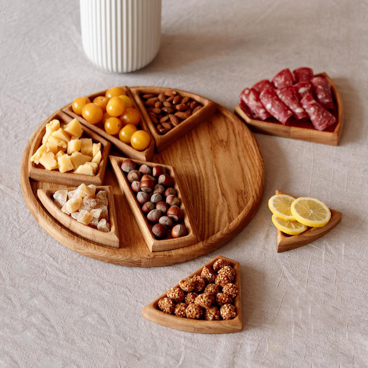 🏆Hot Sale⚡Puzzle Serving Tray - Wood with Removable Compartments