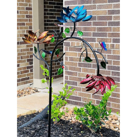 🔥60% OFF – Beautiful Summer Multi Colored Flowers Wind Spinner