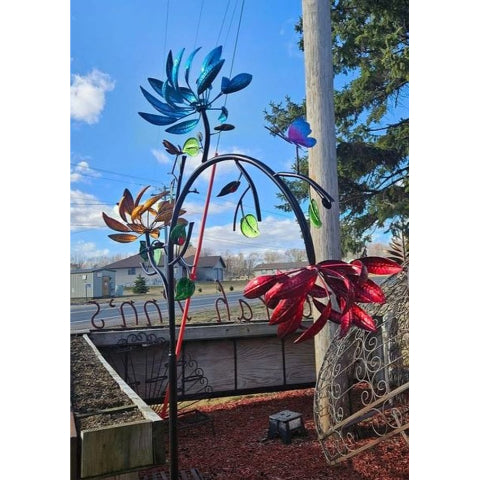 🔥60% OFF – Beautiful Summer Multi Colored Flowers Wind Spinner