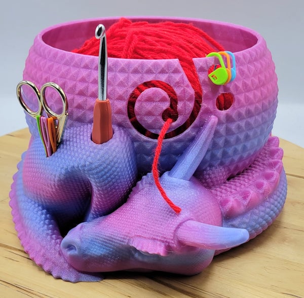 Large Fantasy Dragon and Egg Fantasy Bowl Knitting or Crochet Bowl