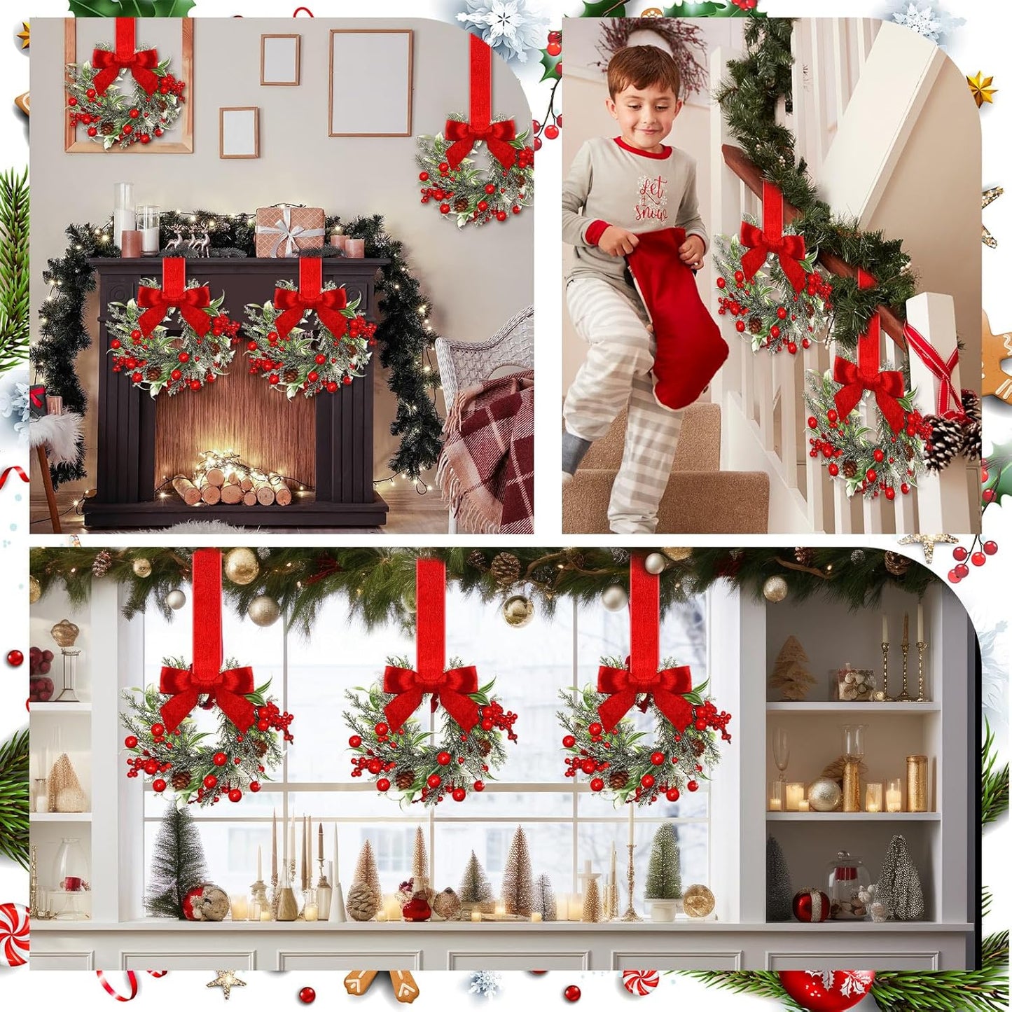 🎉Mini Christmas Wreaths for Cabinets