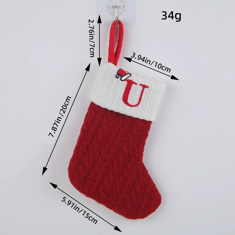 🎅Christmas Sale 49% OFF-🧦Personalized letter knitted Christmas stocking fireplace ornament