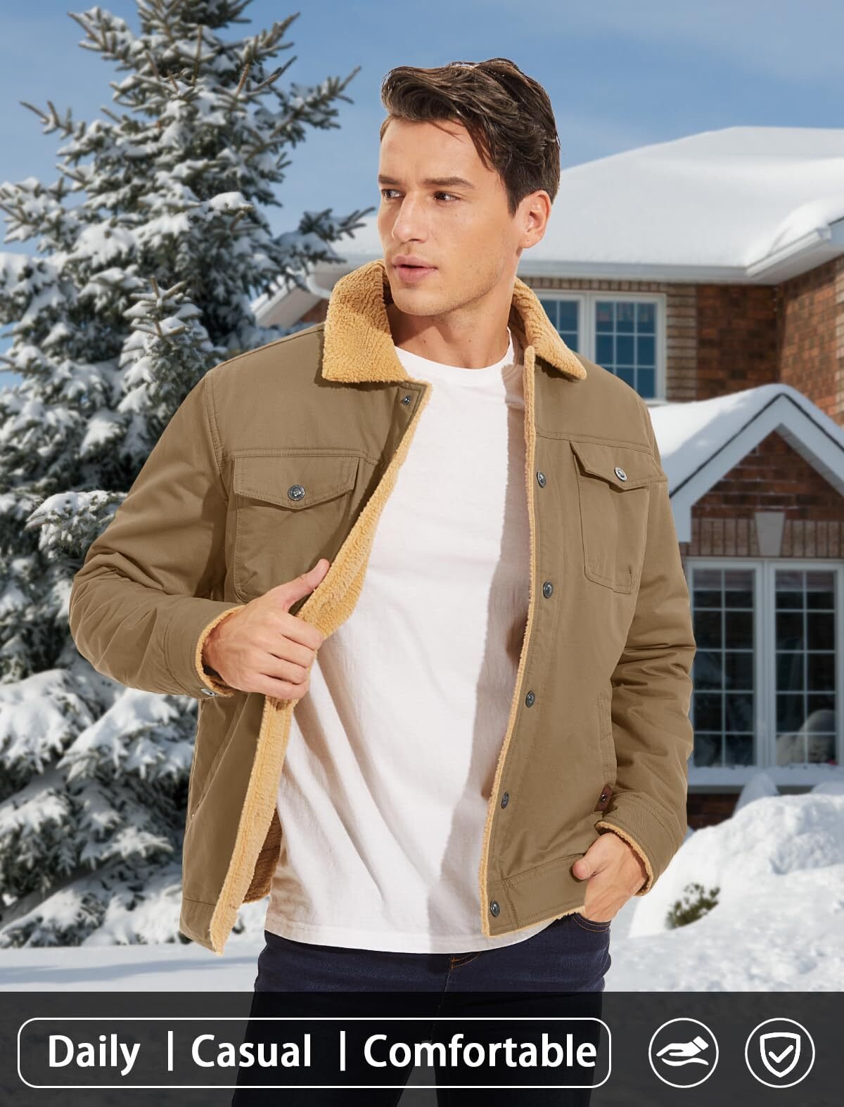 Men's Winter Jackets Sherpa Lined Jackets