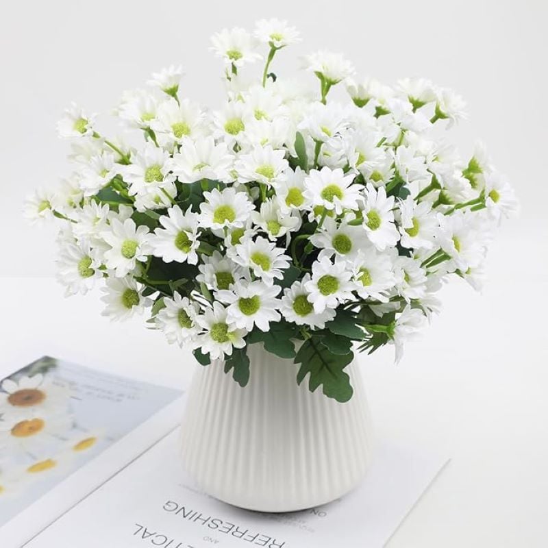 💥 Artificial Outdoor Sunset Mums Flowers - UV resistant, Waterproof, Windproof