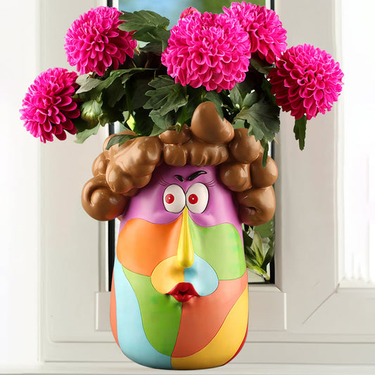 Abstract Rainbow Head Flower Planters Pots
