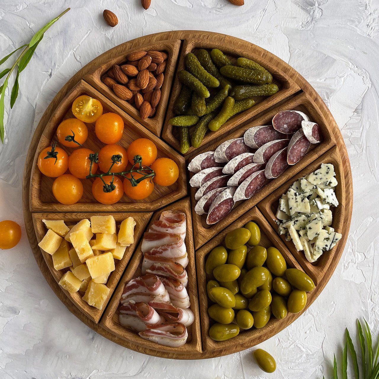 🏆Hot Sale⚡Puzzle Serving Tray - Wood with Removable Compartments